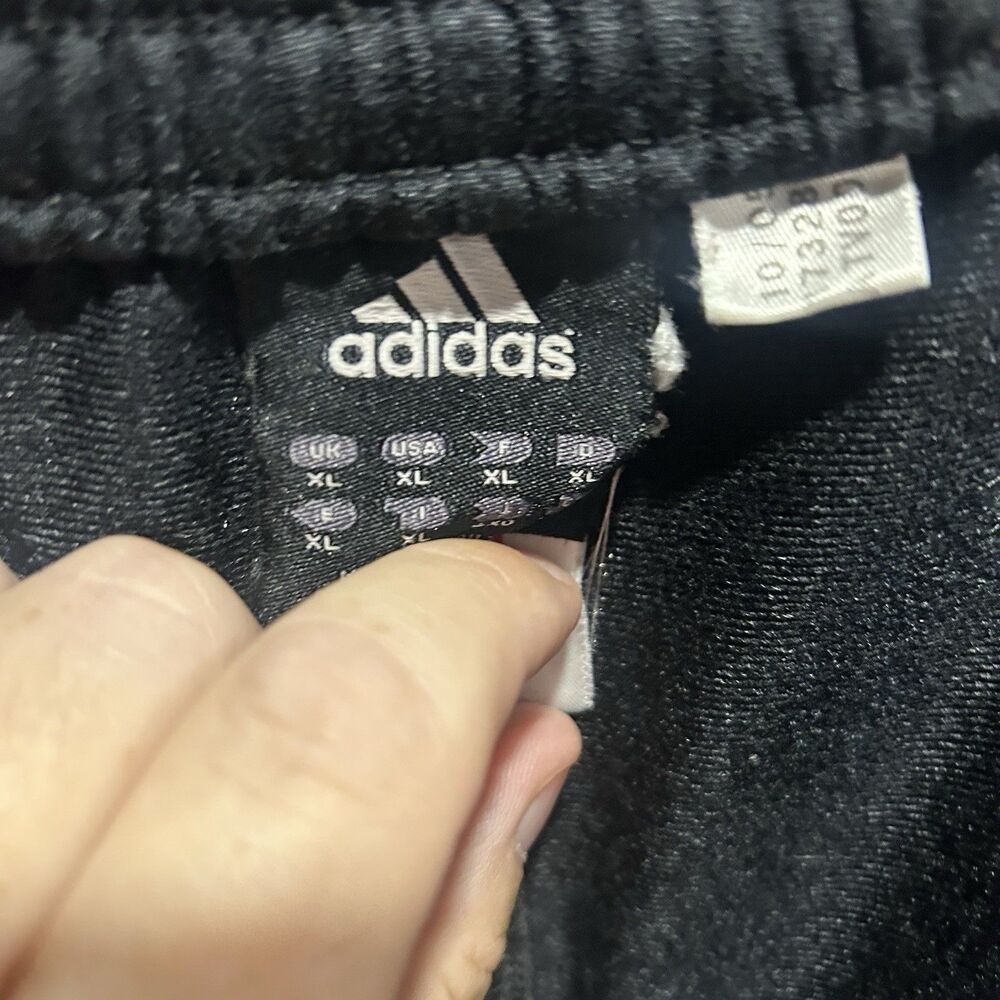 Vintage Adidas Tear Away Track Pants Black White Snap Side 3 Stripe Men’s - Picture 9 of 9